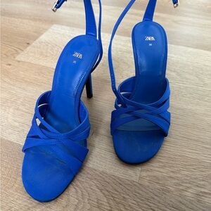 Zara Women's Vibrant Blue Strappy Heels